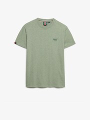 Superdry Light Green Marl Essential Logo Embroidery T-Shirt - Image 6 of 7