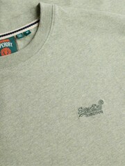 Superdry Light Green Marl Essential Logo Embroidery T-Shirt - Image 7 of 7