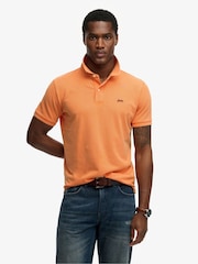 Superdry Orange Classic Pique Polo Shirt - Image 1 of 6