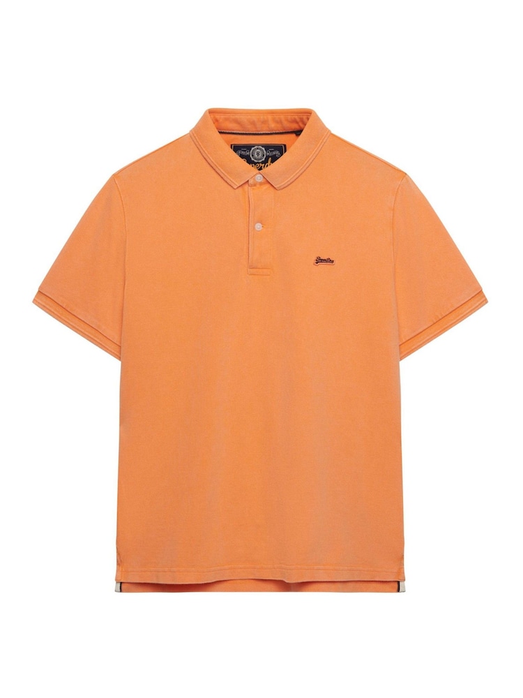 Superdry Orange Classic Pique Polo Shirt - Image 6 of 6