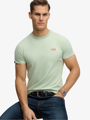Superdry Pale Green Essential Logo Embroidered T-Shirt - Image 1 of 5
