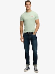 Superdry Pale Green Essential Logo Embroidered T-Shirt - Image 3 of 5