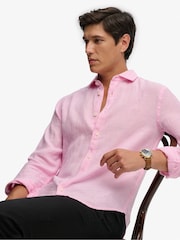 Superdry Pink Riviera Long Sleeve Shirt - Image 1 of 7