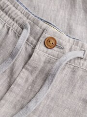 Superdry Grey Merchant Linen Trousers - Image 8 of 8