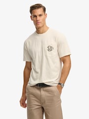 Blanc - T-shirt Superdry Merchant Graphic Pocket - Image 1 de 6