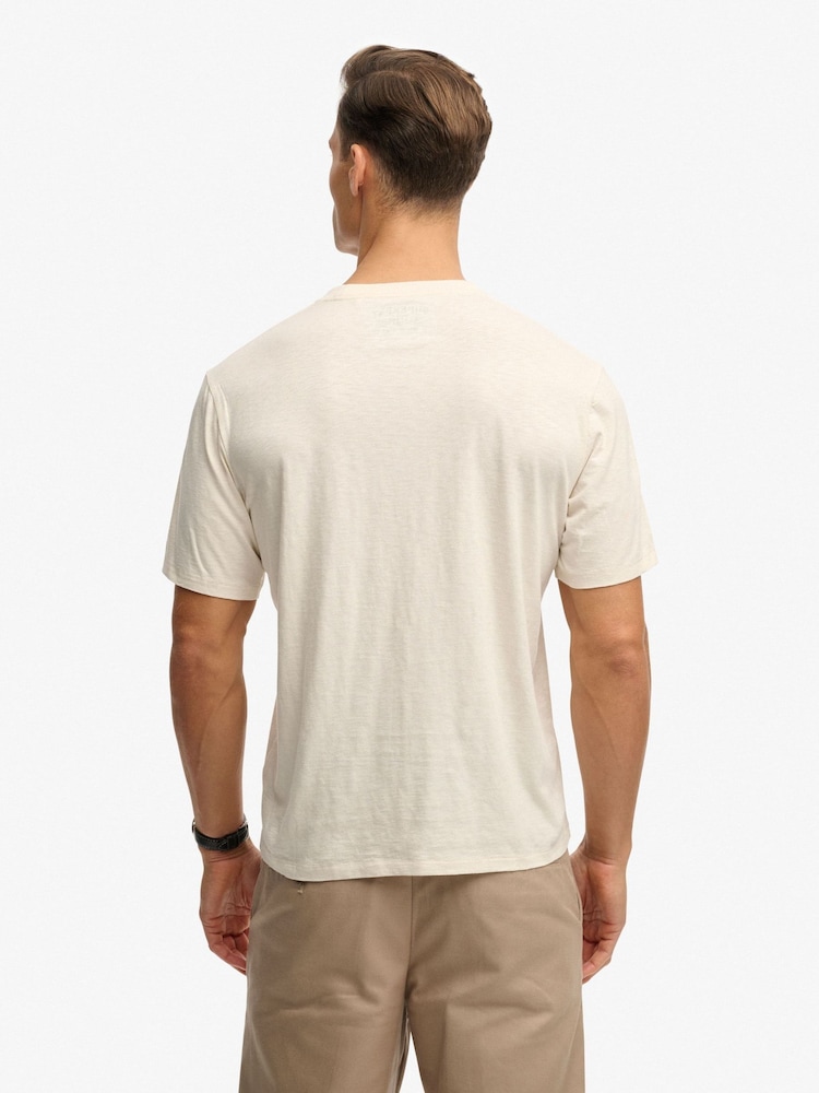 Blanc - T-shirt Superdry Merchant Graphic Pocket - Image 2 de 6