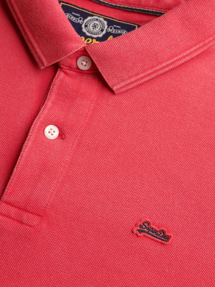 Superdry Pink Classic Pique Polo Shirt - Image 7 of 7