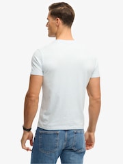 Superdry Light Blue Marl Essential Logo Embroidered T-Shirt - Image 2 of 6