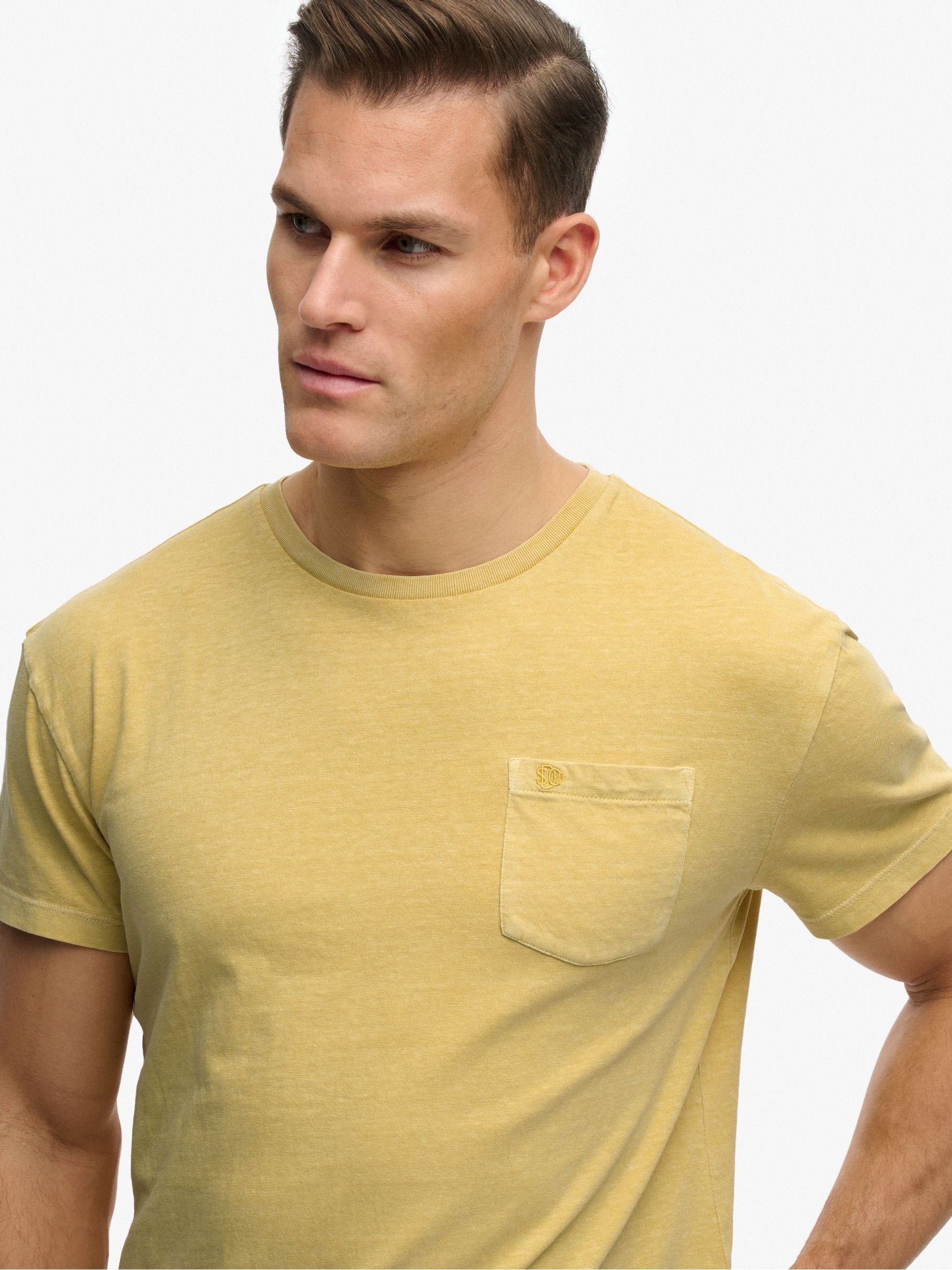 Superdry Men's Yellow Cotton Classic Pocket T-Shirt