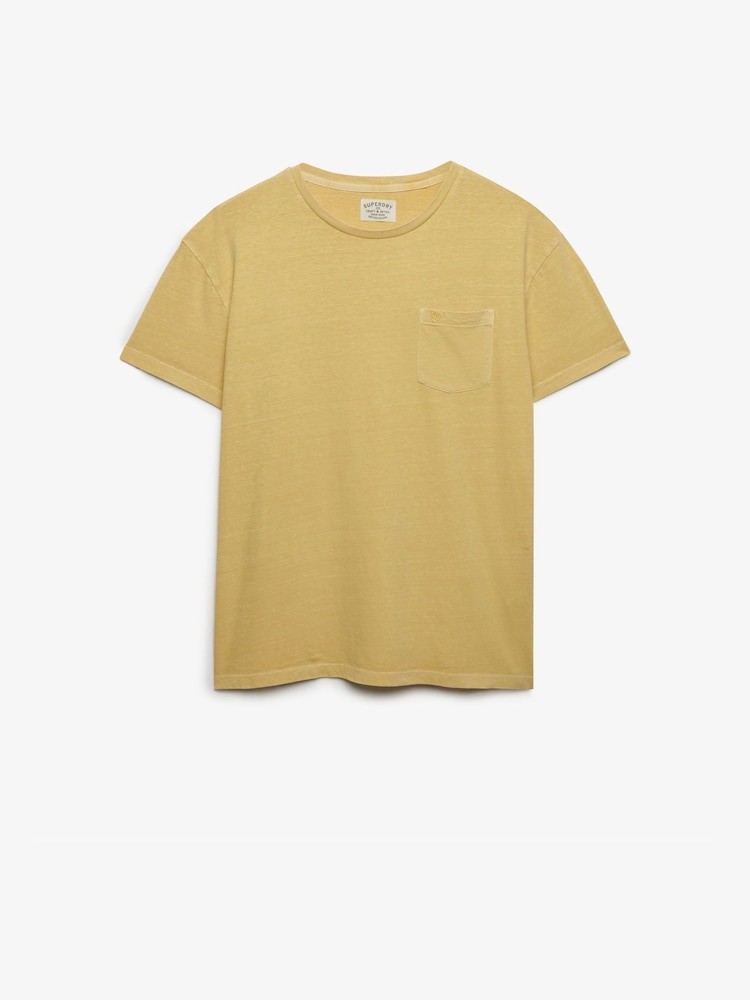 Superdry Yellow Classic Pocket T-Shirt - Image 1 of 2 Superdry Yellow Classic Pocket T-Shirt - Image 1 of 2