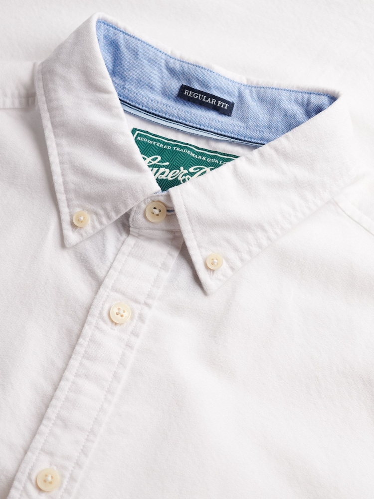 Superdry White Preppy Oxford Short Sleeve Shirt - Image 10 of 10 Superdry White Preppy Oxford Short Sleeve Shirt - Image 10 of 10
