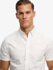 Superdry White Preppy Oxford Short Sleeve Shirt - Image 8 of 10
