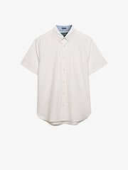 Superdry White Preppy Oxford Short Sleeve Shirt - Image 9 of 10