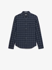 Superdry Wainscott Navy Blue Check Preppy Poplin Long Sleeve Shirt - Image 6 of 7