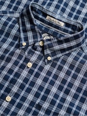 Superdry Wainscott Navy Blue Check Preppy Poplin Long Sleeve Shirt - Image 7 of 7