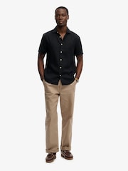 Eclipse Azul Marino - Superdry Riviera Short Sleeve Linen Shirt - Imagen 4 de 7