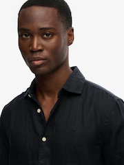 Eclipse Azul Marino - Superdry Riviera Short Sleeve Linen Shirt - Imagen 5 de 7