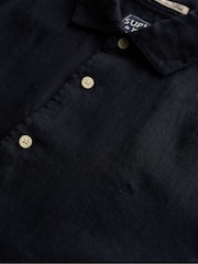 Eclipse Azul Marino - Superdry Riviera Short Sleeve Linen Shirt - Imagen 7 de 7