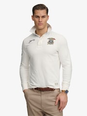Superdry White Double Emblem Rugby Shirt - Image 4 of 6