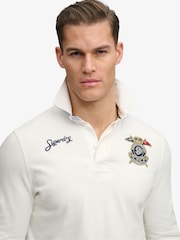 Superdry White Double Emblem Rugby Shirt - Image 6 of 6