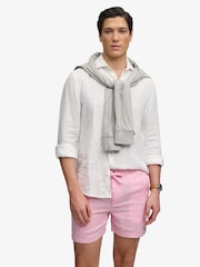Superdry Pink Merchant Linen Shorts - Image 2 of 7