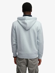 Superdry Light Blue Essential Logo Half Brushed Zip Hoodie - Image 2 of 7