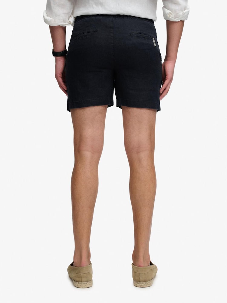 Superdry Blue Merchant Linen Shorts - Image 2 of 7