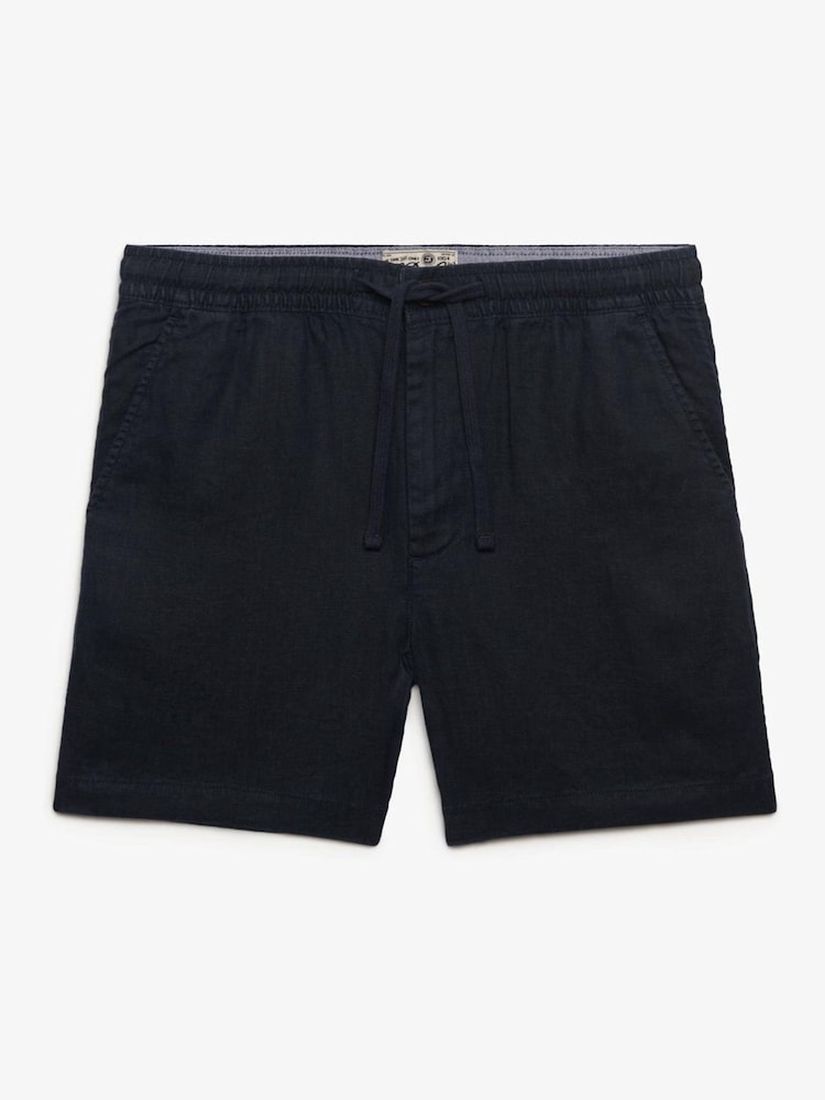 Superdry Blue Merchant Linen Shorts - Image 7 of 7