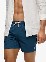 Superdry Blue Embroidered Logo Swim Shorts 15-Inch - Image 6 of 7
