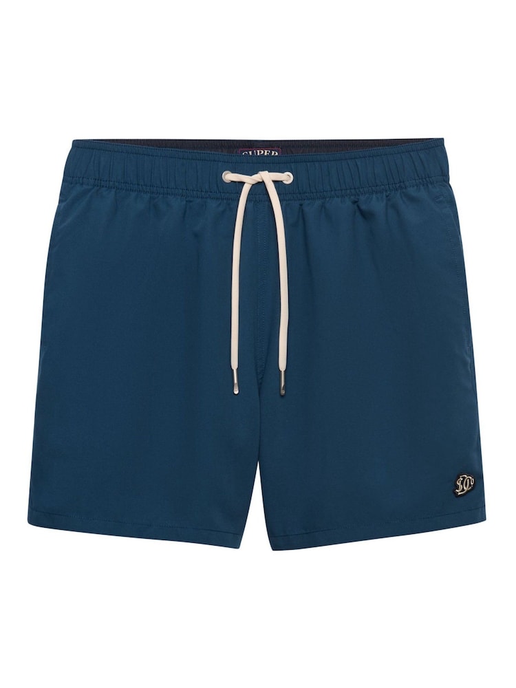 Superdry Blue Embroidered Logo Swim Shorts 15-Inch - Image 7 of 7