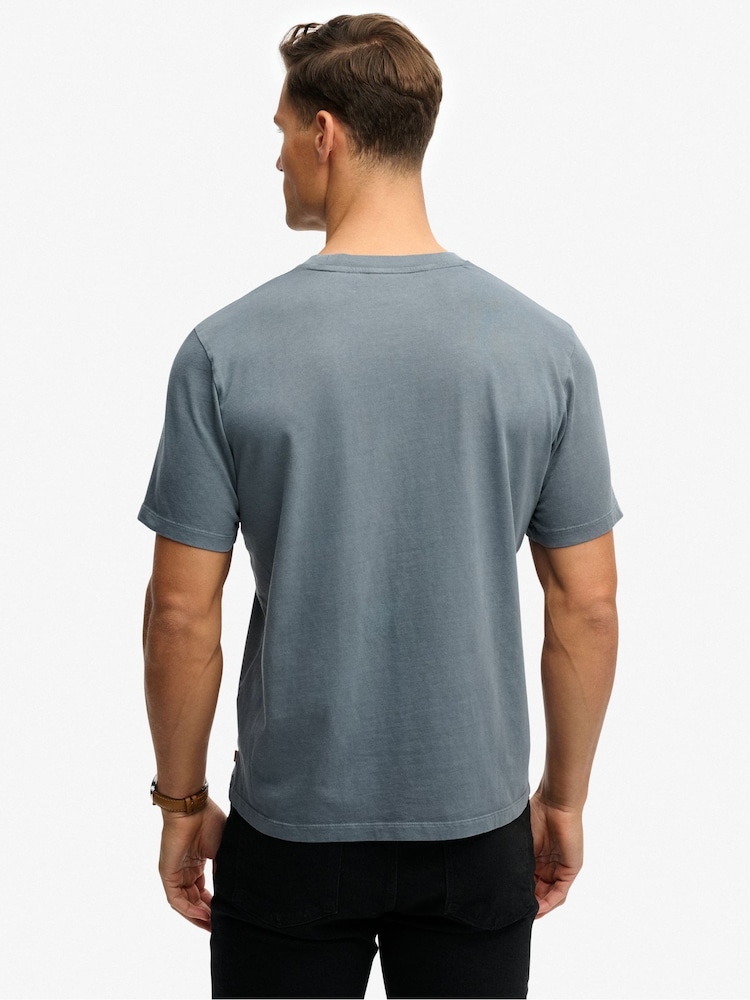 Superdry Blue Micro Logo T-Shirt - Image 2 of 6