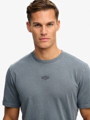 Superdry Blue Micro Logo T-Shirt - Image 5 of 6