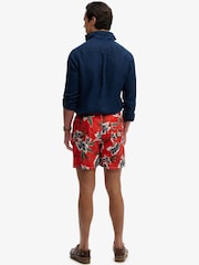 Superdry Red Hawaiian Print 16 Swim Shorts - Image 4 of 6