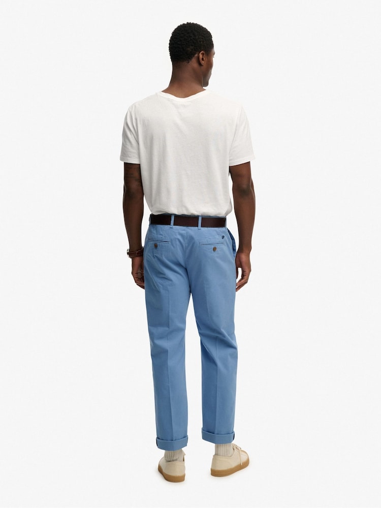 Superdry Blue Premium Regular Chinos - Image 2 of 8 Superdry Blue Premium Regular Chinos - Image 2 of 8
