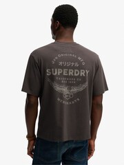 Superdry Black Heritage Biker Loose T-Shirt - Image 2 of 6