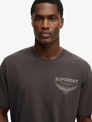 Superdry Black Heritage Biker Loose T-Shirt - Image 4 of 6