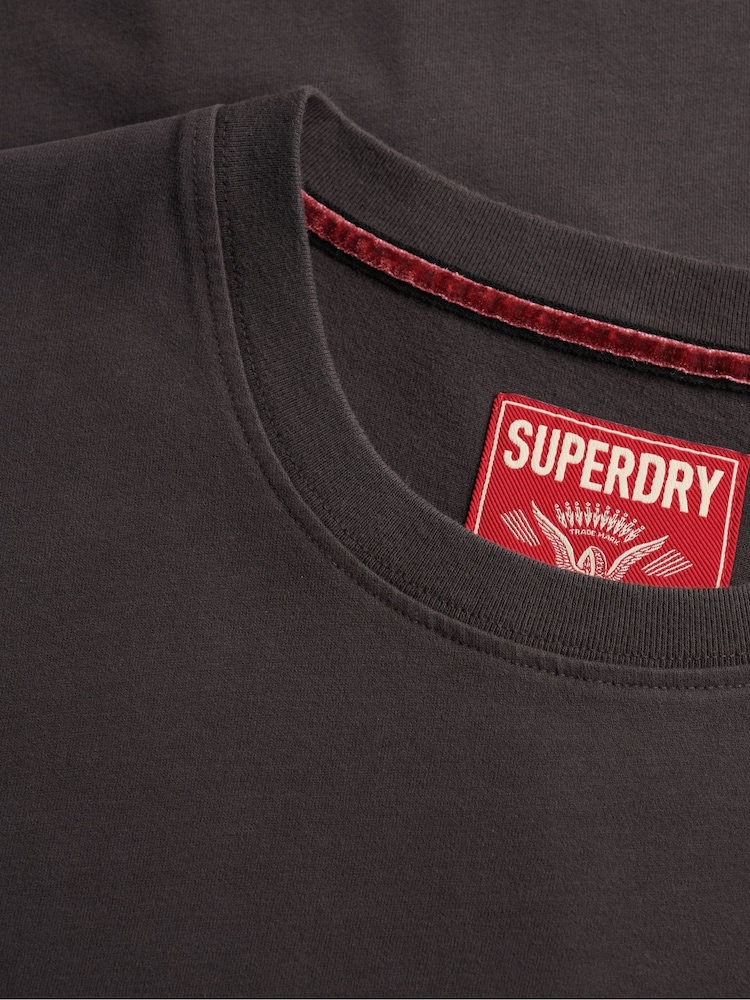 Superdry Black Heritage Biker Loose T-Shirt - Image 6 of 6 Superdry Black Heritage Biker Loose T-Shirt - Image 6 of 6