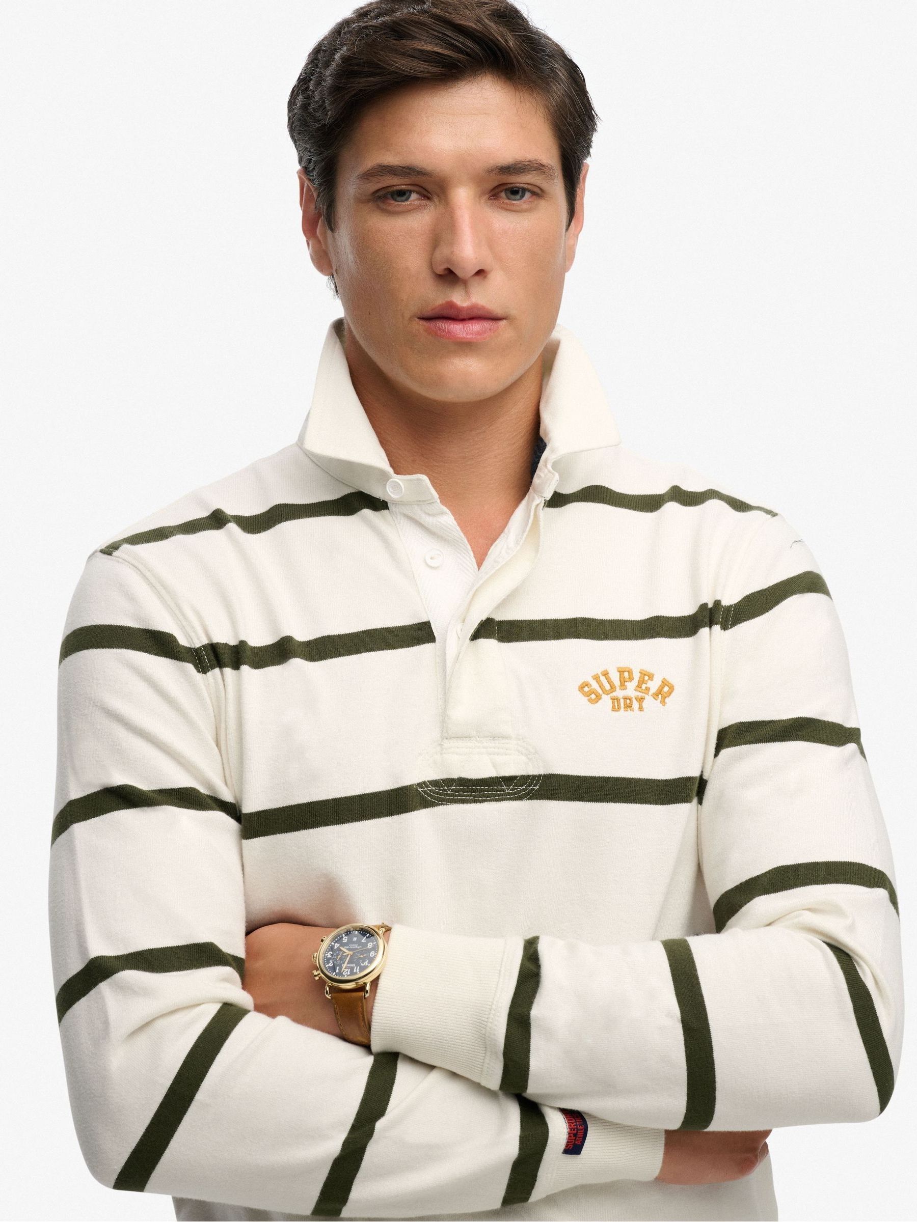 Comprar Branco - Camisa de rugby listrada atlética vintage