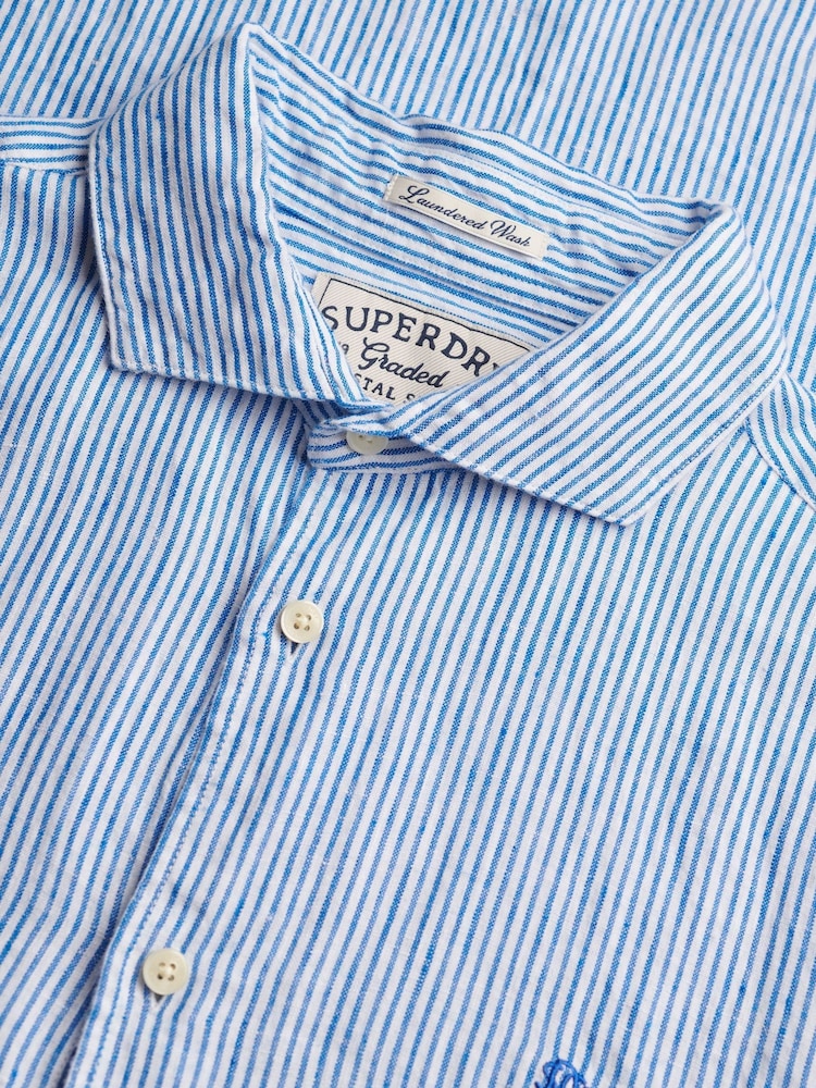 Superdry Blue Riviera Short Sleeve Shirt - Image 2 of 2