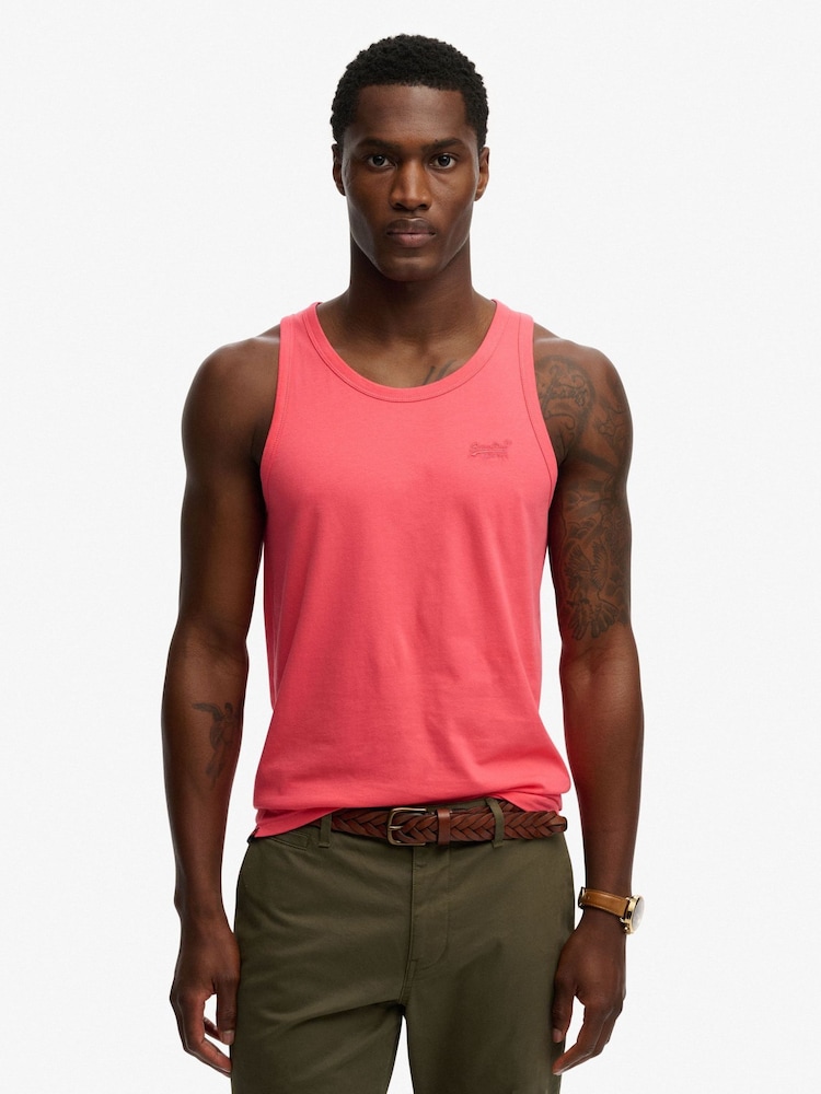 Superdry Pink Essential Logo Vest - Image 1 of 6