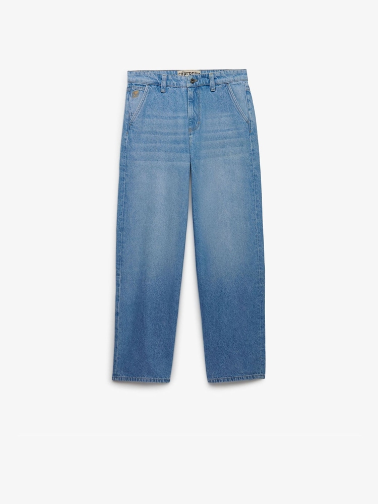 جينز بقصة واسعة بتأثير غسيل Rigid من Superdry - Image 1 of 1
