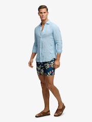 Superdry Blue Hawaiian Print 16 Swim Shorts - Image 10 of 11