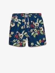 Superdry Blue Hawaiian Print 16 Swim Shorts - Image 11 of 11