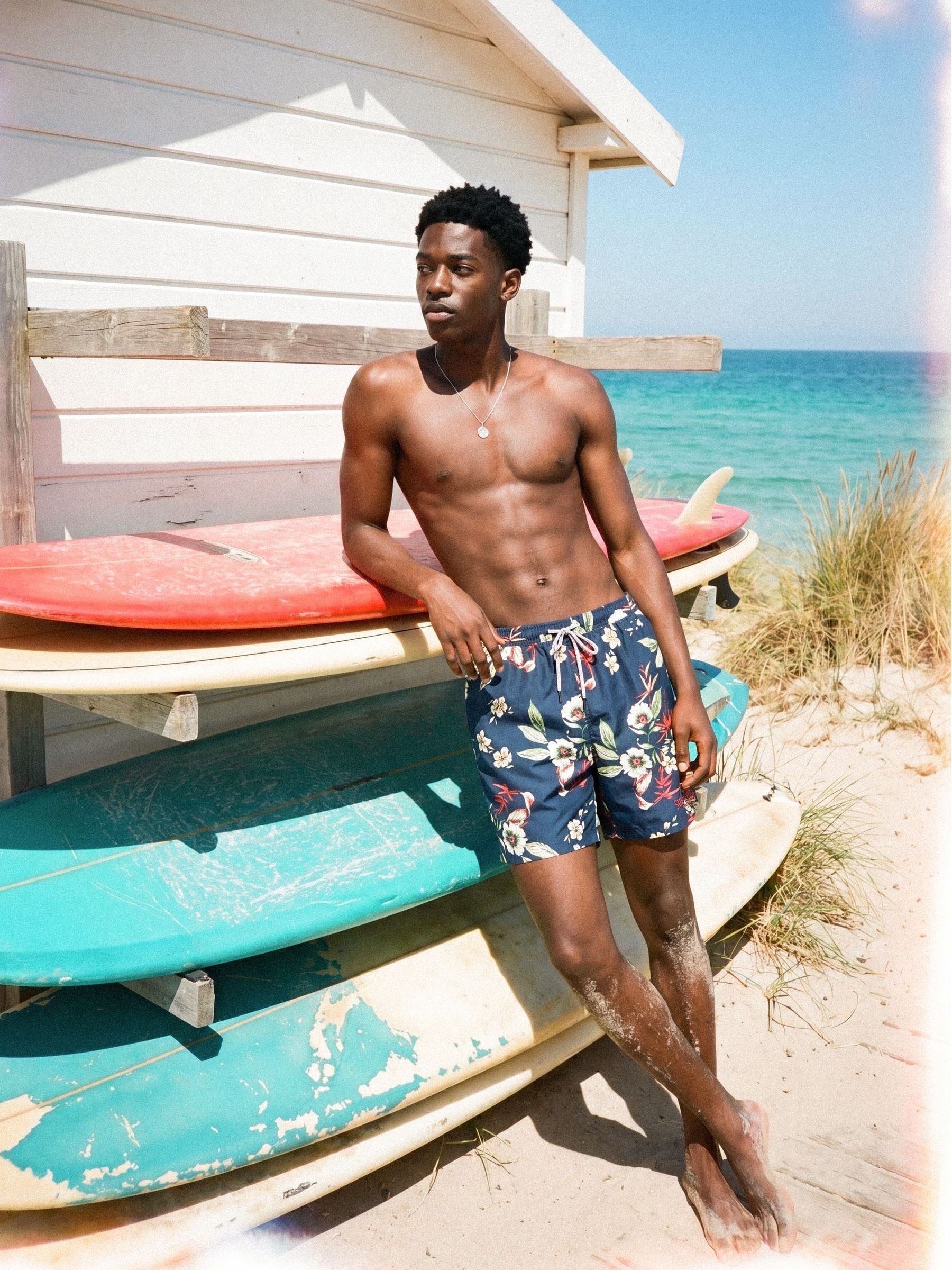 Buy Superdry Blue Hawaiian Print 16 Swim Shorts from the Next UK