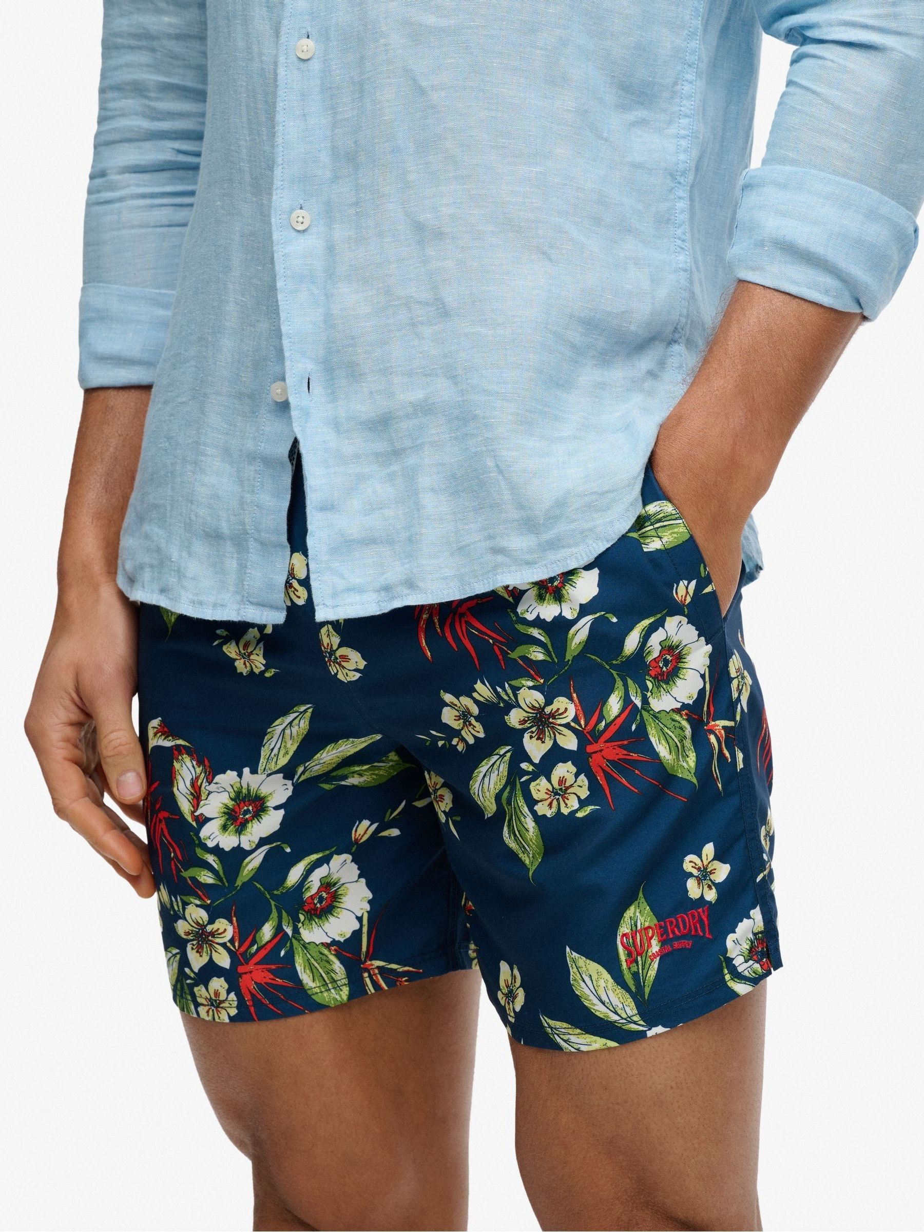 Buy Superdry Blue Hawaiian Print 16 Swim Shorts from the Next UK