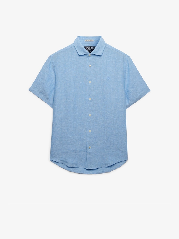 Superdry Blue Riviera Short Sleeve Shirt - Image 1 of 2