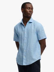 Superdry Blue Riviera Short Sleeve Shirt - Image 3 of 7
