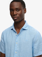 Superdry Blue Riviera Short Sleeve Shirt - Image 5 of 7