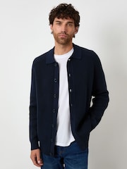 Threadbare Blue Microfleece Quarter Zip Sweatshirt - Image 1 of 4