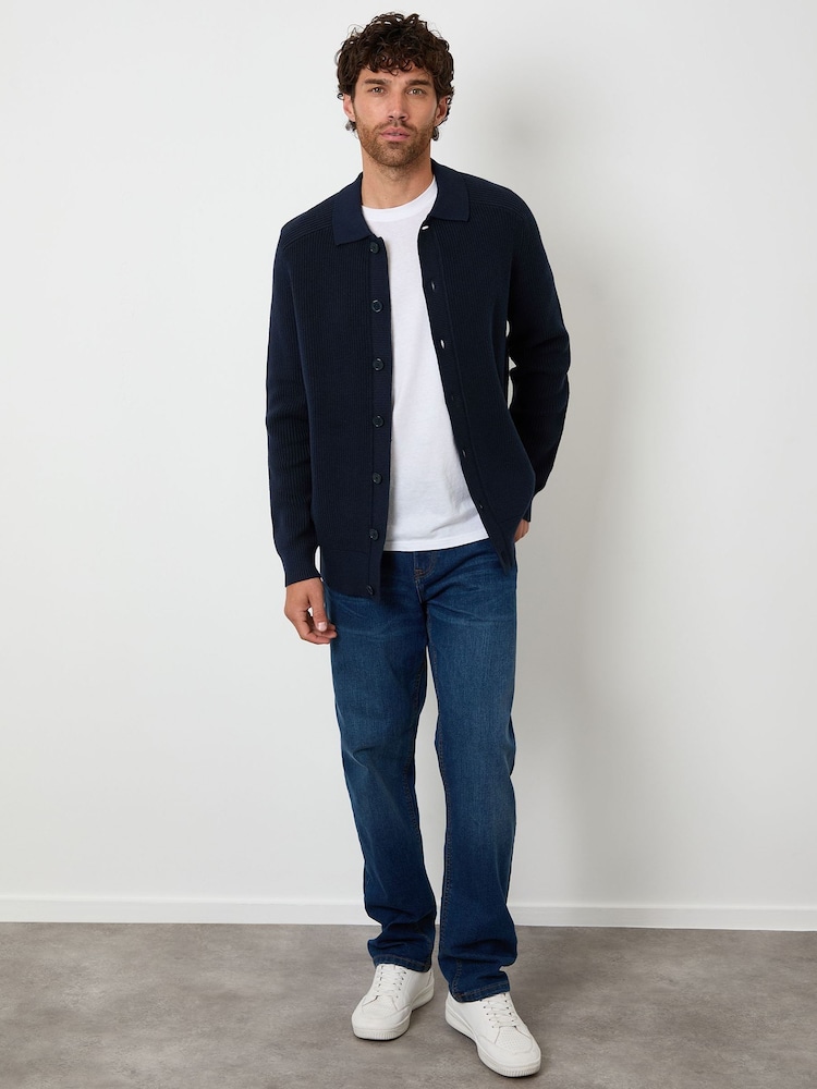 Threadbare Blue Microfleece Quarter Zip Sweatshirt - Image 2 of 4 Threadbare Blue Microfleece Quarter Zip Sweatshirt - Image 2 of 4